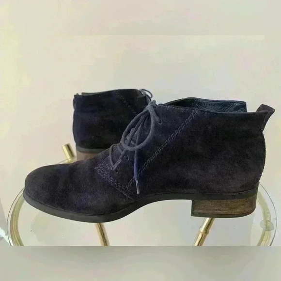 PAUL GREEN Navy Suede Lace Up Boots - Picture 7 of 12